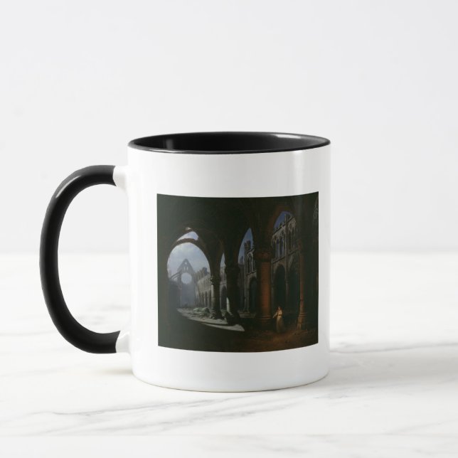 Interior of an Abbey in Ruins, 1848 Mug (Left)