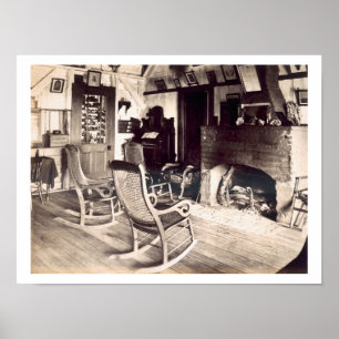 Interior of an American wooden shack, c.1880s (pho Poster