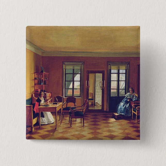 Interior of an attic 15 cm square badge (Front)