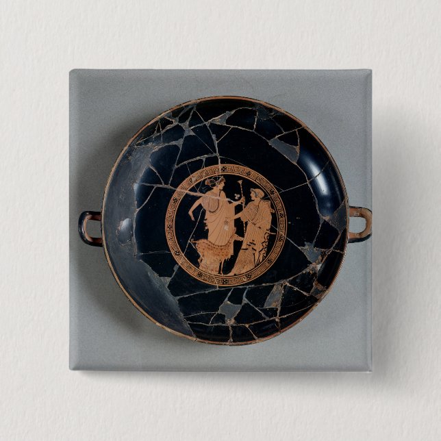 Interior of an attic red-figure cup 15 cm square badge (Front)
