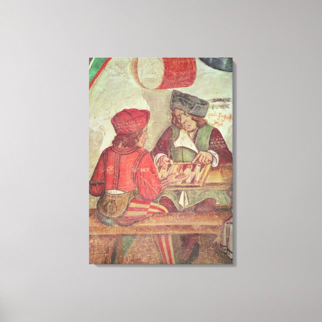 Interior of an Inn, detail of backgammon players Canvas Print (Front)