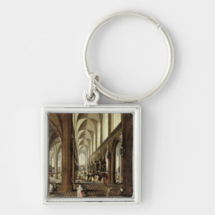 Interior of Antwerp Cathedral, c.1650 Key Ring