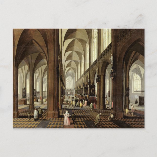 Interior of Antwerp Cathedral, c.1650 Postcard (Front)