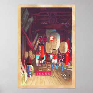 Interior of Asakusa Kannon Temple Narazaki Eisho Poster