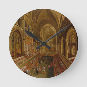 Interior of Canterbury Cathedral, c.1675-1700 (oil Round Clock