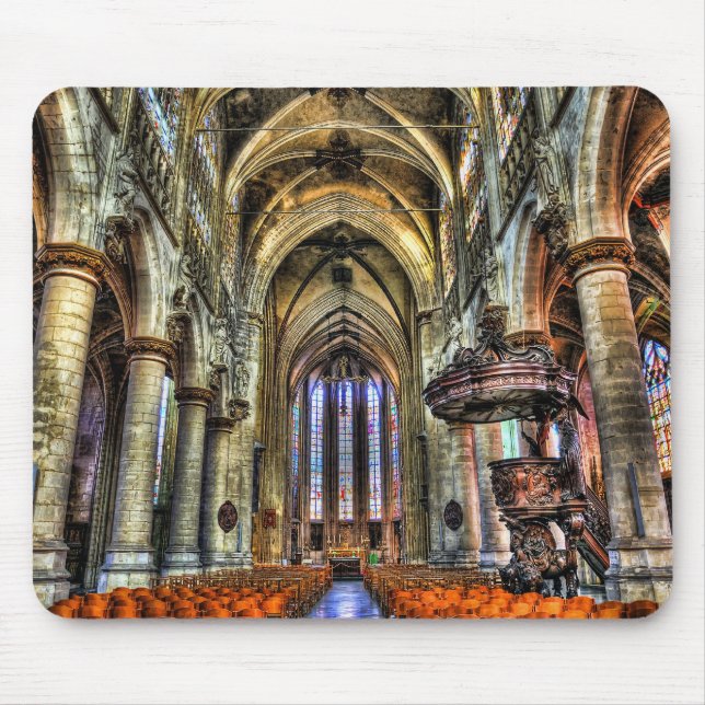 Interior of catholic church mouse mat (Front)