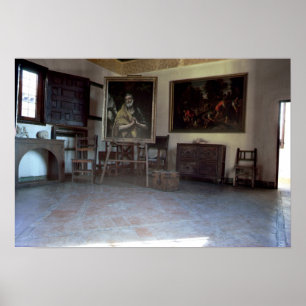 Interior of El Greco's  studio Poster