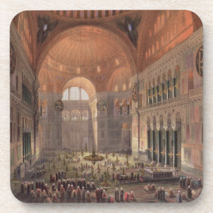 Interior of Haghia Sophia, Constantinople, pub. 18 Coaster