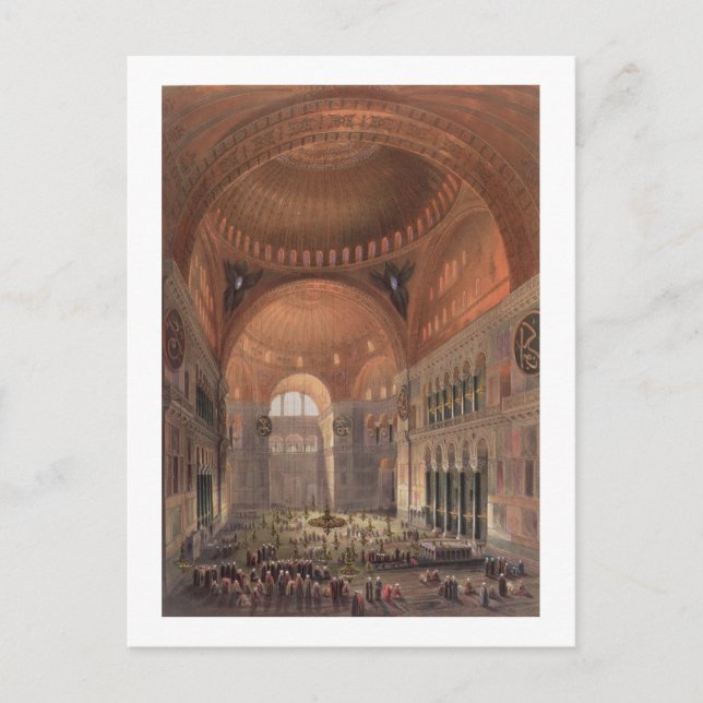 Interior of Haghia Sophia, Constantinople, pub. 18 Postcard (Front)