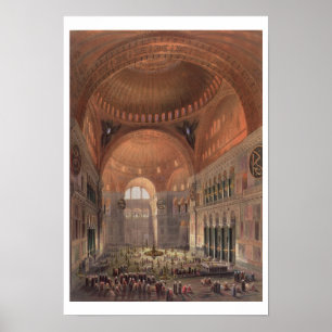 Interior of Haghia Sophia, Constantinople, pub. 18 Poster