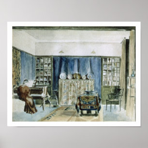 Interior of Kelmscott Manor (w/c on paper) Poster