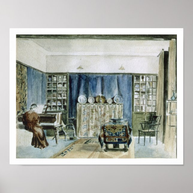 Interior of Kelmscott Manor (w/c on paper) Poster (Front)