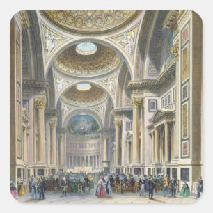 Interior of La Madeleine, Paris Square Sticker