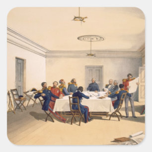 Interior of Lord Raglan's Head Quarters, plate fro Square Sticker