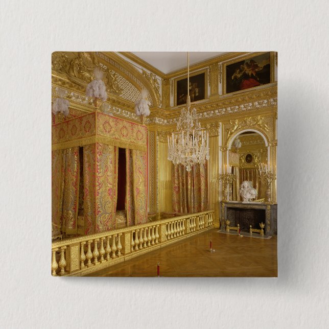 Interior of Louis XIV's bedroom, 1701-23 15 Cm Square Badge (Front)