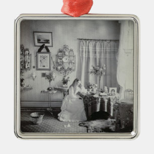 Interior of Muckross House, c.1865 (albumen print) Metal Tree Decoration