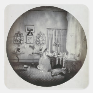 Interior of Muckross House, c.1865 (albumen print) Square Sticker