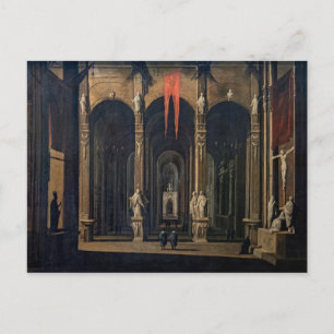 Interior of Naples Church French Baroque Painting Postcard
