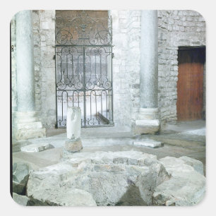 Interior of octagonal baptistery of  cathedral square sticker