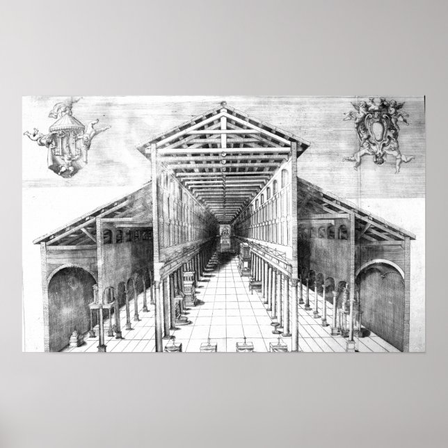 Interior of Old St.Peter's, Rome Poster (Front)