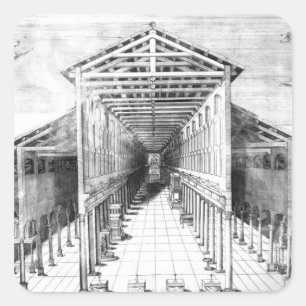 Interior of Old St.Peter's, Rome Square Sticker