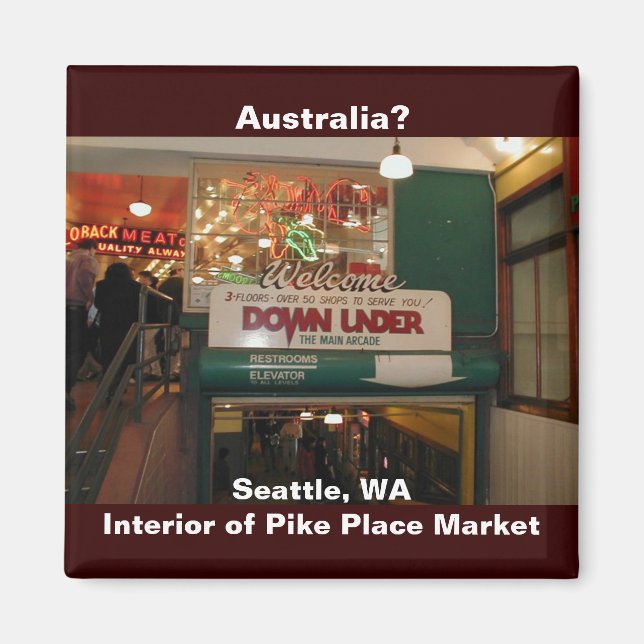 Interior of Pike Place Market Seattle, Washington Magnet (Front)