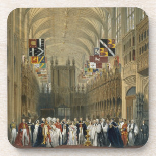 Interior of St George's Chapel, 1838 (colour litho Coaster