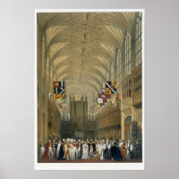 Interior of St George's Chapel, 1838 (colour litho