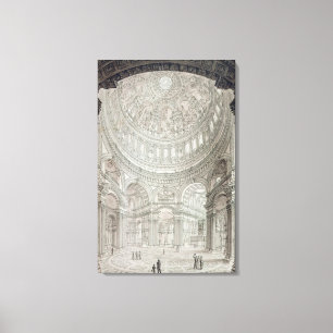 Interior of St.Paul's Cathedral, 1817 Canvas Print