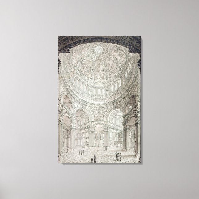 Interior of St.Paul's Cathedral, 1817 Canvas Print (Front)