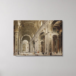Interior of St Peter's Basilica in Rome Canvas Print