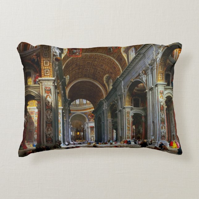 Interior of St. Peter's Basilica, Rome Decorative Cushion (Front)