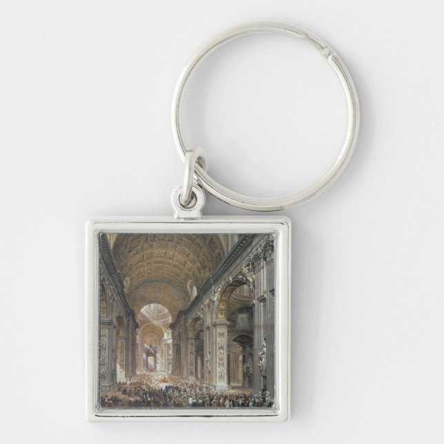 Interior of St. Peter's, Rome, 1867 Key Ring (Front)