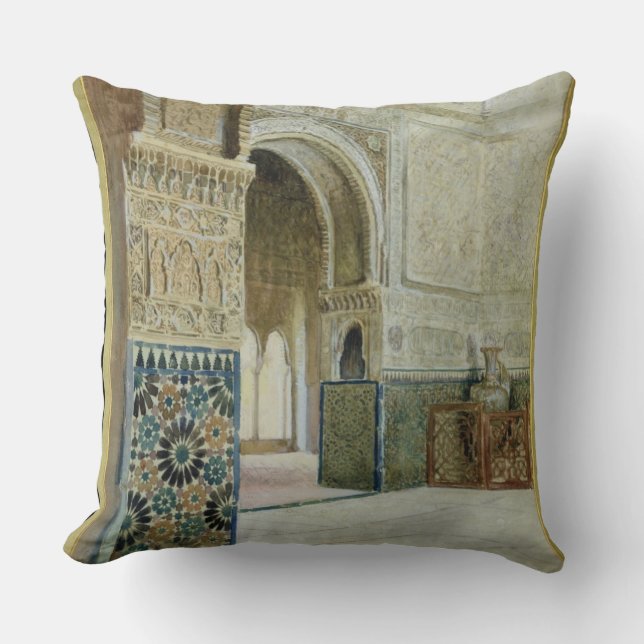 Interior of the Alhambra, Granada (w/c) Cushion (Front)