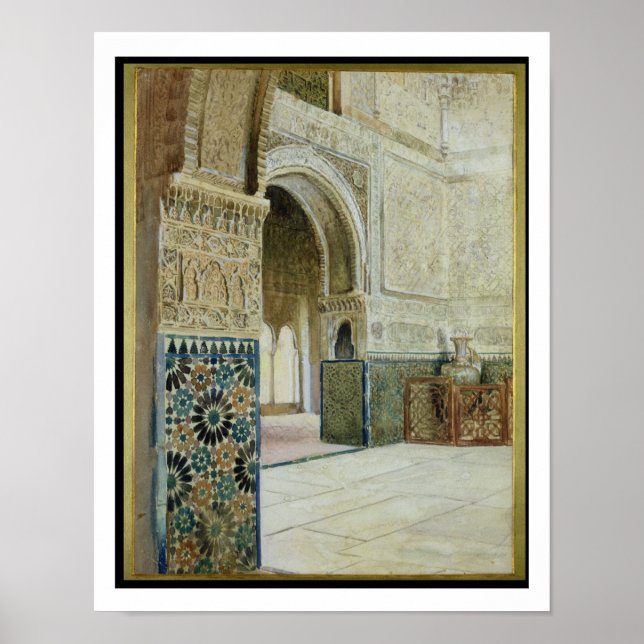 Interior of the Alhambra, Granada (w/c) Poster (Front)