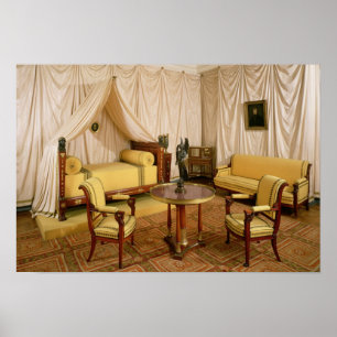 Interior of the bedroom of Napoleon I  1800-03 Poster