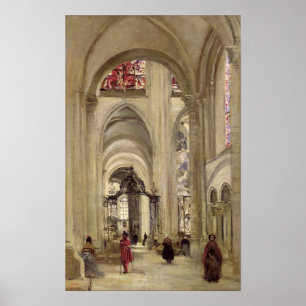 Interior of the Cathedral of St. Etienne, Sens Poster