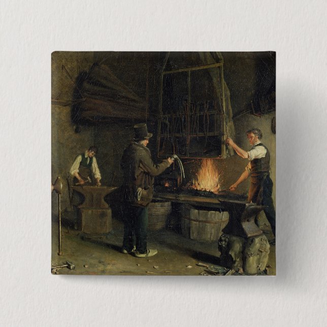 Interior of the Forge, 1837 15 Cm Square Badge (Front)