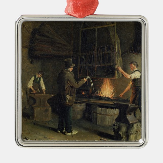 Interior of the Forge, 1837 Metal Tree Decoration (Front)