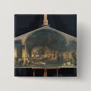 Interior of the Forge at Fourchambault 15 Cm Square Badge