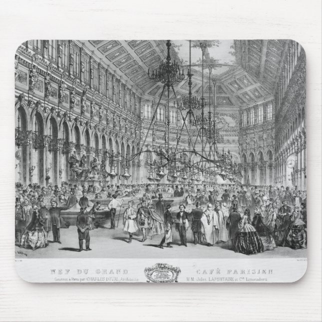 Interior of the 'Grand Cafe Parisien', Paris Mouse Mat (Front)