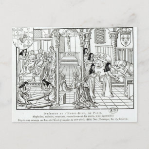 Interior of the Hotel Dieu hospital Postcard