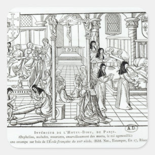 Interior of the Hotel Dieu hospital Square Sticker
