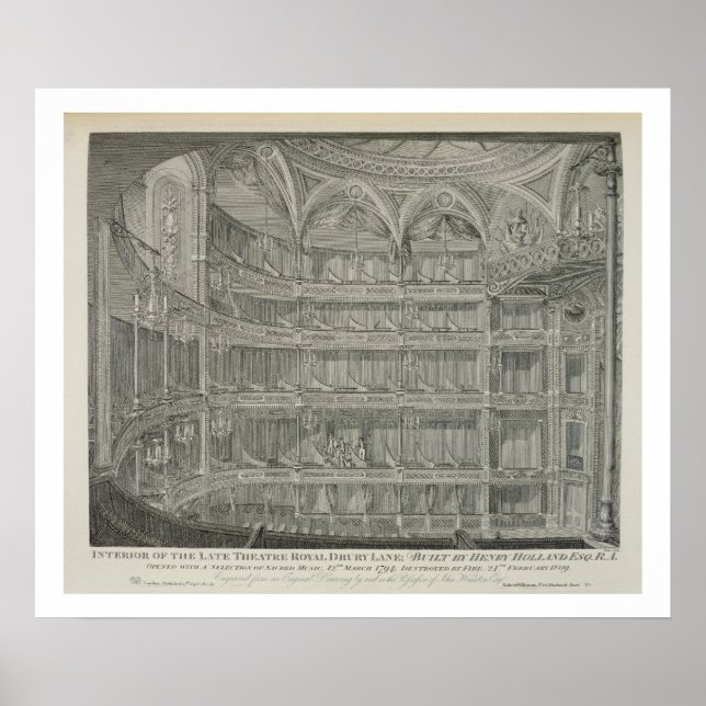 Interior of the Late Theatre Royal, Drury Lane, in Poster (Front)
