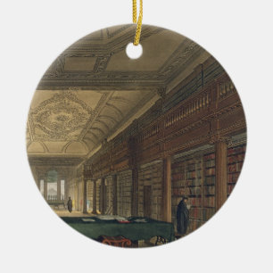 Interior of the Library of Christ Church, illustra Ceramic Tree Decoration