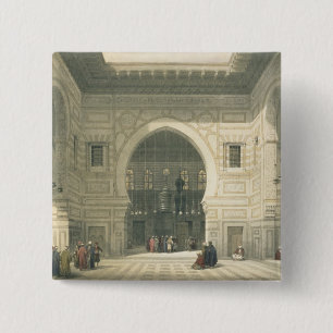 Interior of the Mosque of Sultan Hasan, Cairo, fro 15 Cm Square Badge