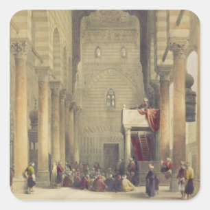Interior of the Mosque of the Metwalys, Cairo, fro Square Sticker