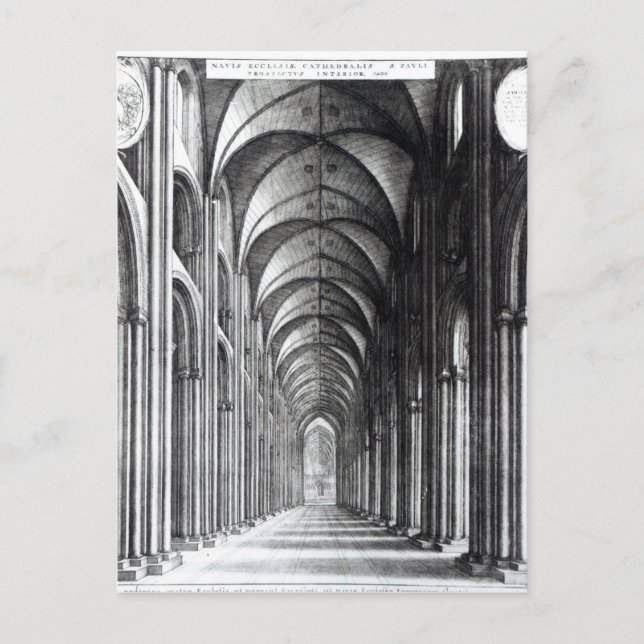 Interior of the Nave of St. Paul's, 1658 Postcard (Front)