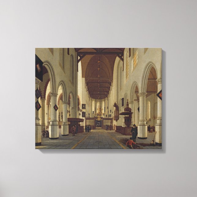 Interior of the Oude Kerk, Delft, c.1660-70 Canvas Print (Front)