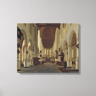Interior of the Oude Kerk, Delft, c.1660-70 Canvas Print
